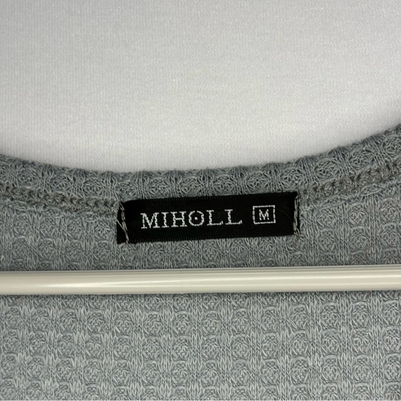 MIHOLL waffle knit grey long sleeve | Size Medium - Picture 6 of 8